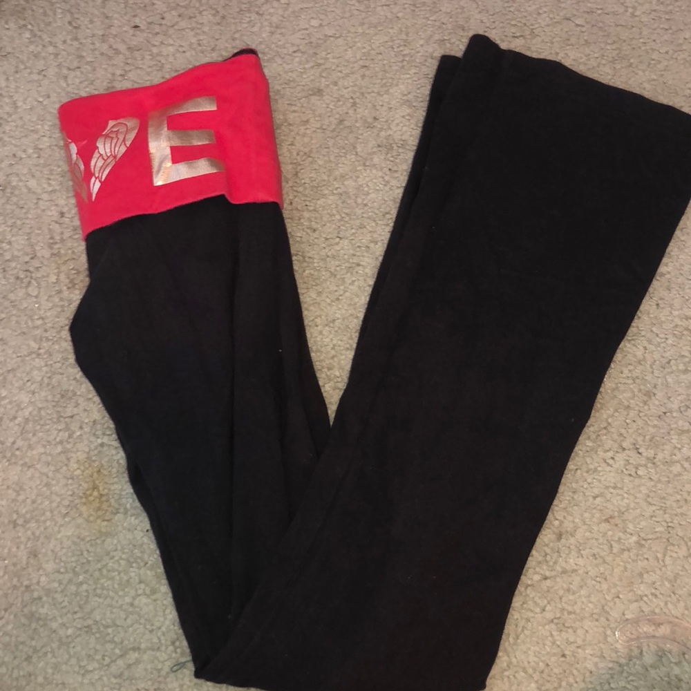 Victoria’s Secret Red and Black Yoga Pants